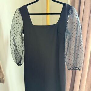 BCBGeneration Black Dress with Sheer Sleeves